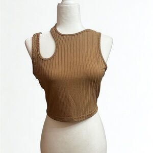 Chic Asymmetrical Ribbed Tank Top